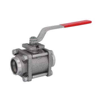 Kugelhahn DN32, PN15, Edelstahl/PTFE-Carbongraphit Anschweißenden, voller Durchgang