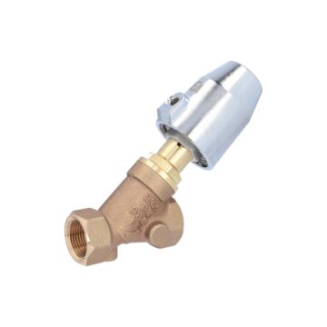 Pressure-actuated-valve, G1", SK50-br., AX, bronze/PTFE,normally closed with flow