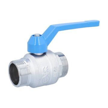 Ball valve 11/4 ", PN40, brass / PTFE FKM, External threads, full bore