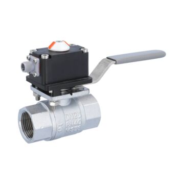 Kugelhahn-KA, 1", mit MS-Endschalter el./mech. Messing/PTFE-FKM, max. 250VAC, IP67