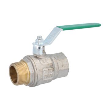 Ball valve 11/4 "M / F, DIN-DVGW W570, PN30, brass, green for drinking water according to EN13828, han