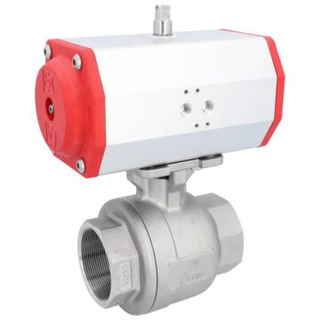 Ball valve ZU 21/2", with actuator ED, DA85, Stainless steel/PTFE-FKM, double acting