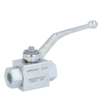 Block ball valve 3/8 ", PN500, Steel / polyamide NBR / steel-plated