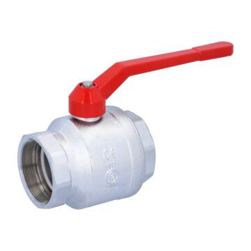Ball valve 3 ", PN25, brass / PTFE FKM Female, full bore, hand lever = red