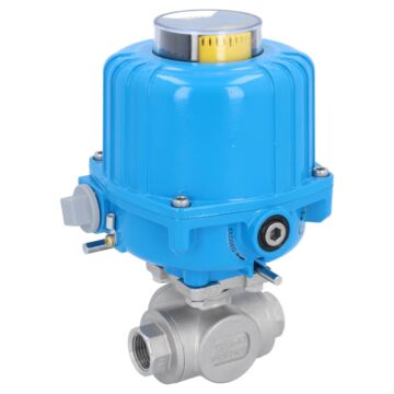 Ball valve BD, 1/2", actuator NE03, full bore st. st./PTFE-FKM, L-bore, 24V DC, oper. time 14sec