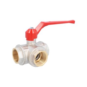 3-way ball valve 2 ", PN35, brass / PTFE-NBR L-bore, sealed on all