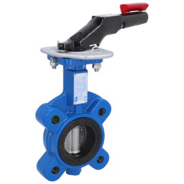 Butterfly valve LUG DN65, PN16, length EN558-20, Cast iron-40 / FKM / stainless steel 1.4408, ISO 5