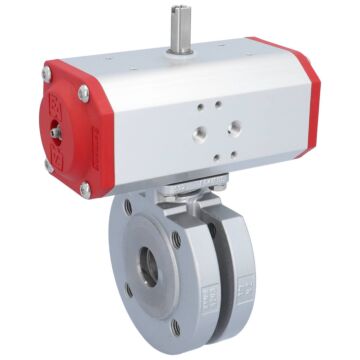 Kugelhahn-ZK, DN25, mit Antrieb-ED, DW55, AX Stahl/PTFE-FKM, doppeltwirkend