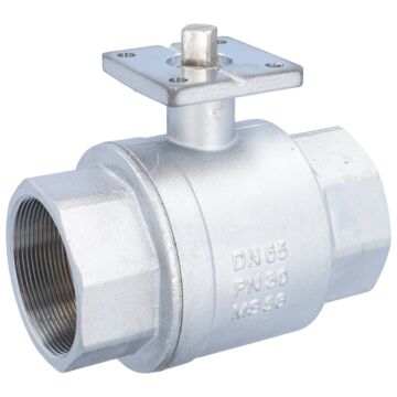 Kugelhahn 21/2", PN30, Messing/PTFE-FKM Flansch für Antrieb,voller Durchgang