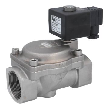 2/2-Magnetventil, G11/2", Edelstahl/NBR, 24VDC 0.1-16bar, servogesteuert