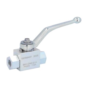 Block ball valve 1/4 ", PN500, Steel / polyamide NBR / steel-plated