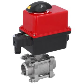 Kugelhahn, PN16, Antrieb RT, Edelstahl/PTFE-FKM Anschweißende, elektrisch betätigt