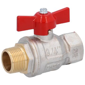 Kugelhahn, PN40 bis PN50, Messing/PTFE-FKM Innen-/Außengewinde, Flügelgriff