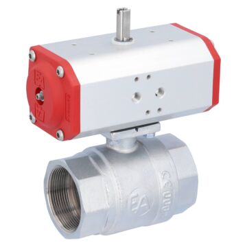 Kugelhahn KA 2", mit Antrieb ED55 Messing/PTFE-FKM, doppeltwirkend