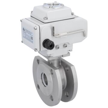 Kompakt-Kugelhahn, PN16, Antrieb LE Edelstahl/PTFE-FKM-Grafit, elektrisch betätigt