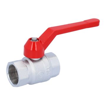 Kugelhahn, PN25 bis PN40, Messing/PTFE-FKM Innengewinde, Handhebel rot