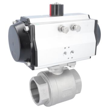 Kugelhahn MU 3", mit Antrieb OE, EW125 Edelstahl/PTFE-FKM, federrückstellend