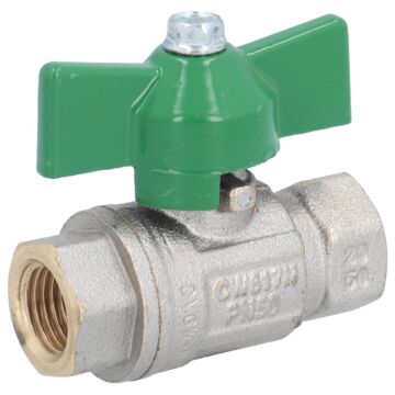 Ball valve 1/4 ", DIN-DVGW W570, PN50, brass / PTF, green for drinking water according to EN13828, but