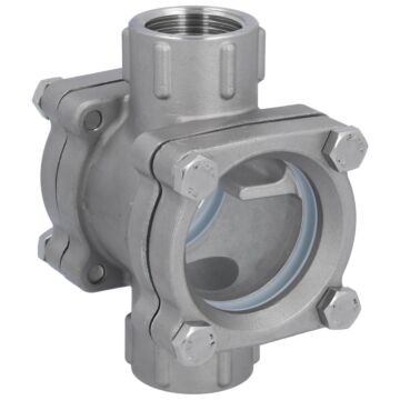Schauglas G1", Edelstahl CF8M/PTFE, EN558-28-F1 Deckelscheibe: bruchsicheres Glas (ESG), PN16