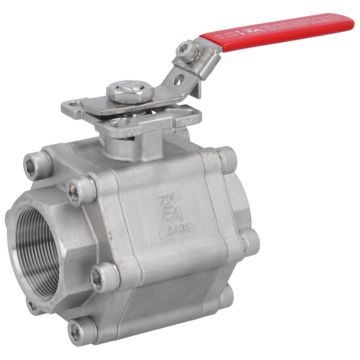 Ball valve 2 ", PN100, 1.4408 / PTFE-GF, Female, full bore, ISO5211