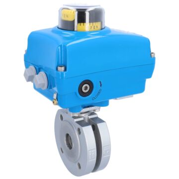 Ball valve ZK, DN25, with drive-NE05, Steel / PTFE FKM, 24V DC, running time approx 8sec