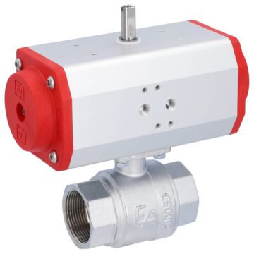 Kugelhahn KA 11/2", mit Antrieb EE63 Messing/PTFE-FKM, federrückstellend