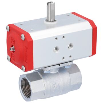 Kugelhahn KA 1", mit Antrieb ED43 Messing/PTFE-FKM, doppeltwirkend