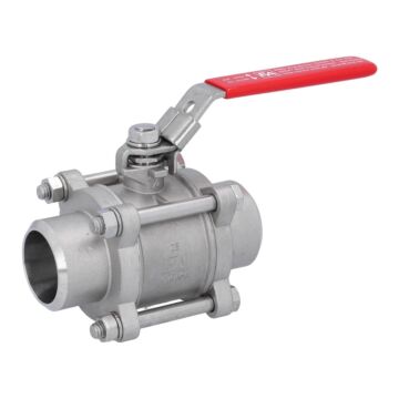 Kugelhahn, PN40 bis PN64, Edelstahl/PTFE 3-teilig, Anschweißende