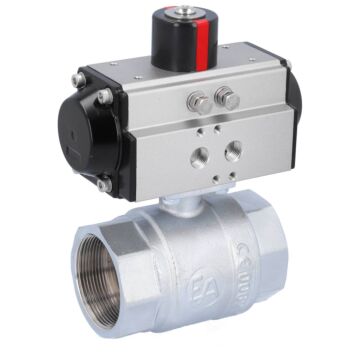 Kugelhahn KA 2", mit Antrieb OD50 Messing/PTFE-FKM, doppeltwirkend