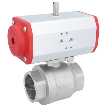 Kugelhahn MU 2", mit Antrieb ED, DW63 Edelstahl/PTFE-FKM, doppeltwirkend