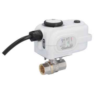 Kugelhahn-BO, 1/2", mit Antrieb-BO111, PN16, IP54 Ms/PTFE-FKM/EPDM, 230V 50Hz, Laufzeit 20sek.