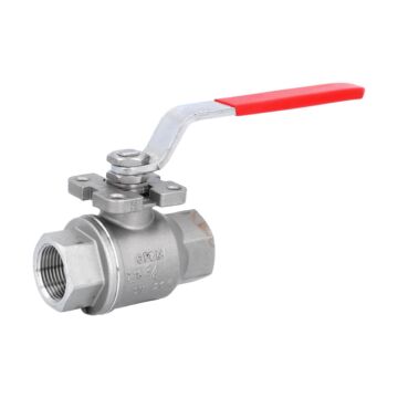 Kugelhahn 3/4", PN105, Edelstahl/PTFE 2-teilig, Innengewinde, voller Durchgang