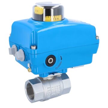Kugelhahn, PN16, Antrieb NE Messing/PTFE-FKM, elektrisch betätigt