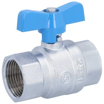 Ball valve 1 "PN40, brass / PTFE FKM, Female, full bore, butterfly handle