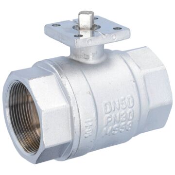 Kugelhahn 2", PN30, Messing/PTFE-FKM Flansch für Antrieb,voller Durchgang