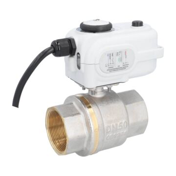 Kugelhahn-BO, 2", mit Antrieb-BO116, PN16, IP54 Ms/PTFE-FKM/EPDM, 230V 50Hz, Laufzeit 60sek.