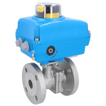 Ball valve ZP, DN25, with drive NE05, stainless steel1.4408 / PTFE FKM, 24V DC, running 