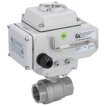 Kugelhahn, PN16, Antrieb LE Edelstahl/PTFE-FKM, elektrisch betätigt
