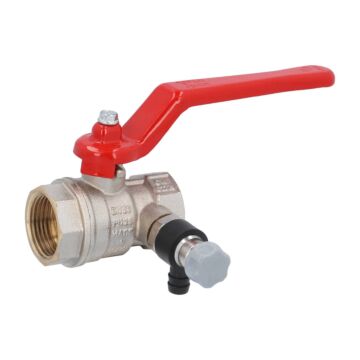 Ball valve 3/4 ", PN25, brass / PTFE-NBR, Female, with emptying