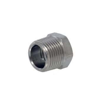 Hexagon bushing, conical 1" - 3/4", brass nickel-plated