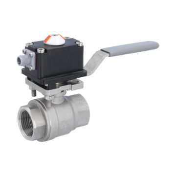 Kugelhahn-MU, 1", mit MS-Endschalter el./mech. Edelstahl/PTFE-FKM, max. 250VAC-5A, IP67