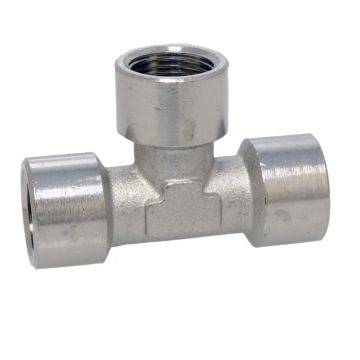 Tee G1/2"female, brass nickel-plated