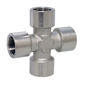 Cross G1/4"female, brass-nickel plated