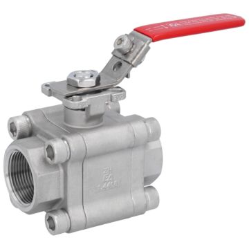 Ball valve 11/4 ", PN100, 1.4408 / PTFE-GF, Female, full bore, ISO5211