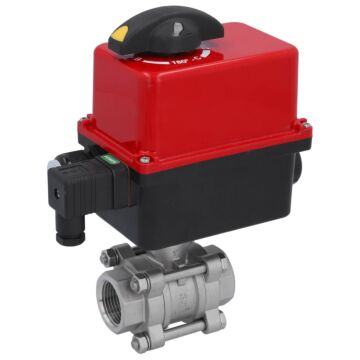 Kugelhahn, PN16, Antrieb RT, Edelstahl/PTFE-FKM Innengewinde, elektrisch betätigt