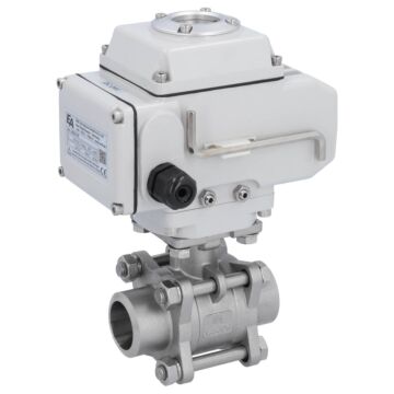 Kugelhahn, PN16, Antrieb LE, Edelstahl/PTFE-FKM Anschweißende, elektrisch betätigt