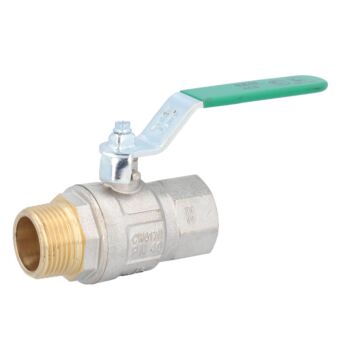 Ball valve 1 "M / F, DIN-DVGW W570, PN40, brass / , green for drinking water according to EN13828, han
