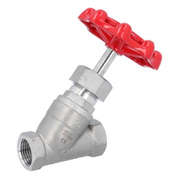 Angle Seat Valve (y) G 1/2", PN16, stainless steel 1.4408/PTFE