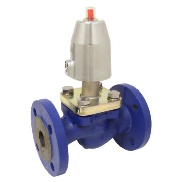 Pressure actuated valve, DN15, SK50-brass, OS, Cast iron / PTFE, PN16, to rest with medium