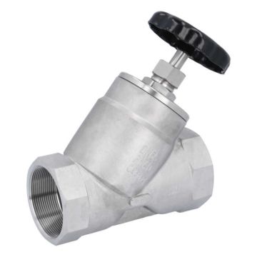 Angle seat valve 21/2", PN40, stainless steel 1.4408/PTFE